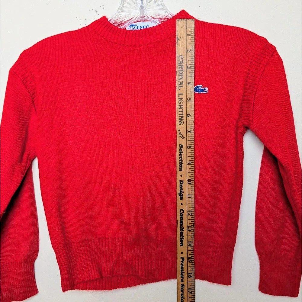IZOD Lacoste for Girls‎ 70s Red Pullover Sweater Crocodile Logo Size 5-6